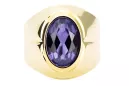 Alexandrite Or jaune 14 carats Anneau Style vintage vrc296y